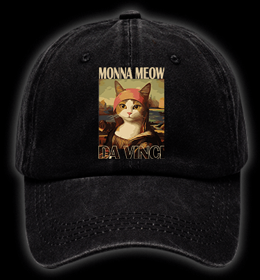 Monna Meow Art Vintage Washed 100% Cotton Baseball Hat - TheDrunkShark