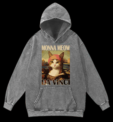 Monna Meow Art Vintage Washed 100% Cotton Hoodie - TheDrunkShark