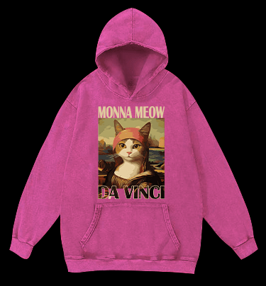 Monna Meow Art Vintage Washed 100% Cotton Hoodie - TheDrunkShark
