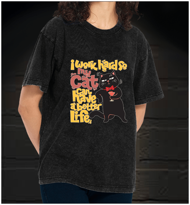 Monologue of a Happy Cat Vintage Washed 100% Cotton T-Shirt - TheDrunkShark