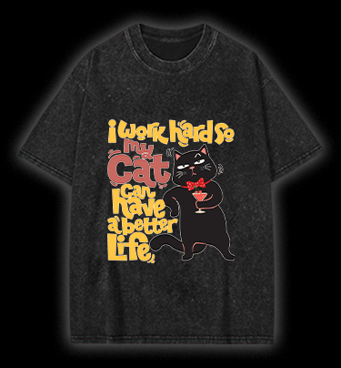 Monologue of a Happy Cat Vintage Washed 100% Cotton T-Shirt - TheDrunkShark