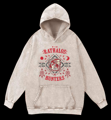 Monster Hunter Vintage Washed 100% Cotton Hoodie - TheDrunkShark