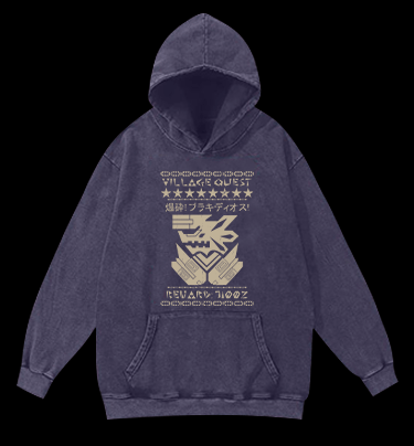 Monster Hunter Vintage Washed 100% Cotton Hoodie - TheDrunkShark