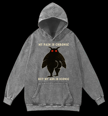 Moth's Chronic Pain & Iconic Ass Vintage Washed 100% Cotton Hoodie - TheDrunkShark