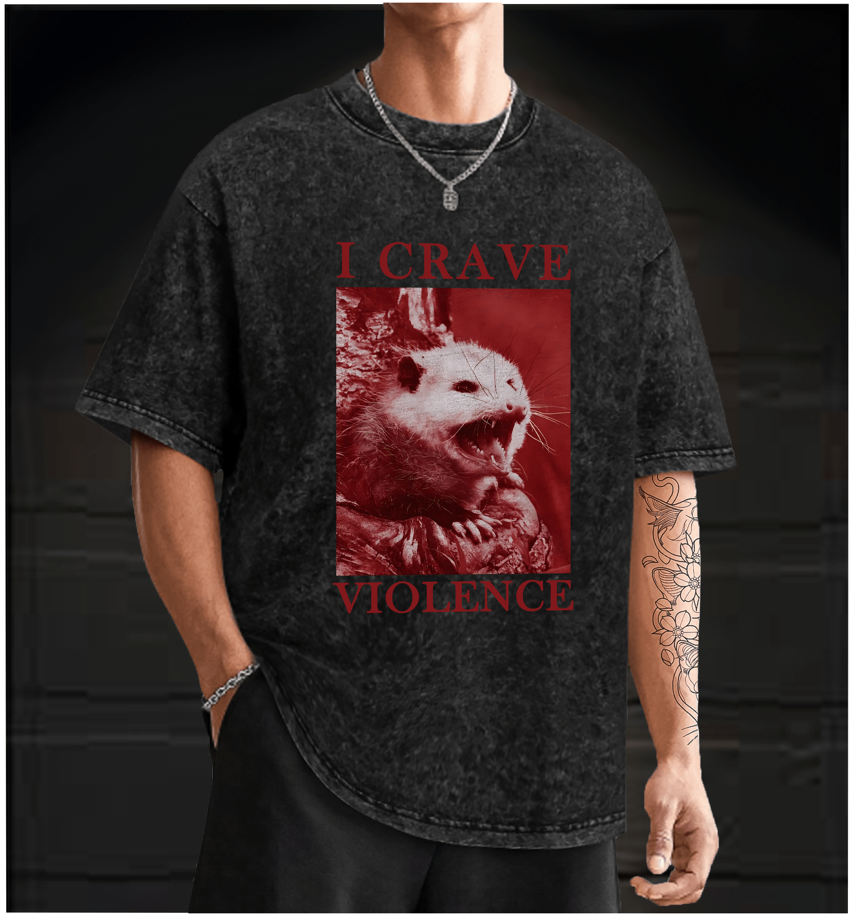 Mouse??£¤s Violent Wish Vintage Washed 100% Cotton T-Shirt - TheDrunkShark