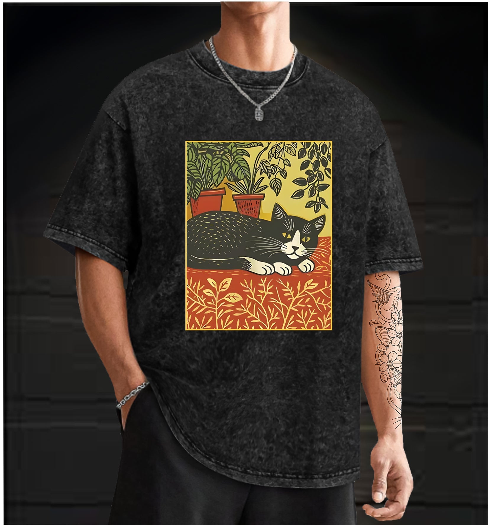  Nap Time Cat Vintage Washed 100% Cotton T-Shirt - TheDrunkShark