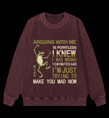 Naughty Frog Vintage Washed 100% Cotton Sweatshirt - TheDrunkShark