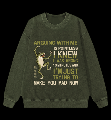 Naughty Frog Vintage Washed 100% Cotton Sweatshirt - TheDrunkShark