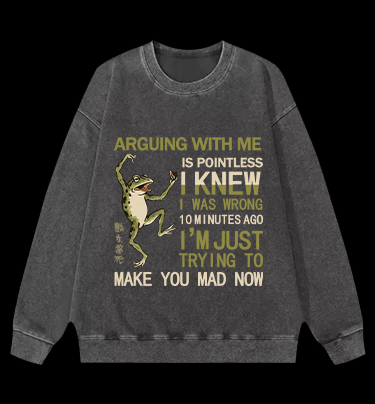 Naughty Frog Vintage Washed 100% Cotton Sweatshirt - TheDrunkShark