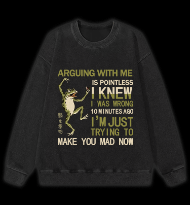 Naughty Frog Vintage Washed 100% Cotton Sweatshirt - TheDrunkShark