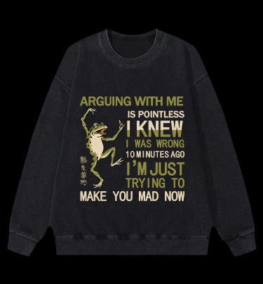 Naughty Frog Vintage Washed 100% Cotton Sweatshirt - TheDrunkShark