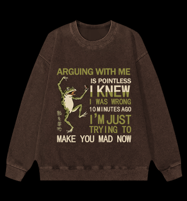 Naughty Frog Vintage Washed 100% Cotton Sweatshirt - TheDrunkShark