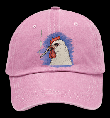 NO Fried,It??s Baked CHICKEN Vintage Washed 100% Cotton Baseball Hat - TheDrunkShark