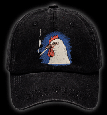 NO Fried,It??s Baked CHICKEN Vintage Washed 100% Cotton Baseball Hat - TheDrunkShark