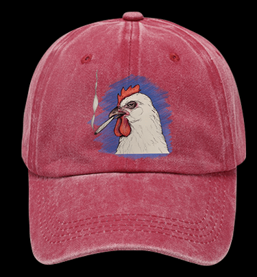 NO Fried,It??s Baked CHICKEN Vintage Washed 100% Cotton Baseball Hat - TheDrunkShark