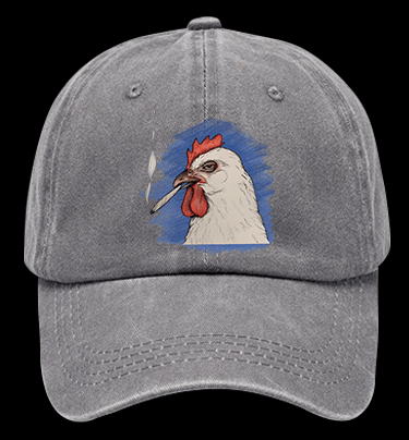 NO Fried,It??s Baked CHICKEN Vintage Washed 100% Cotton Baseball Hat - TheDrunkShark