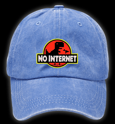 No Internet Monster Vintage Washed 100% Cotton Baseball Hat - TheDrunkShark