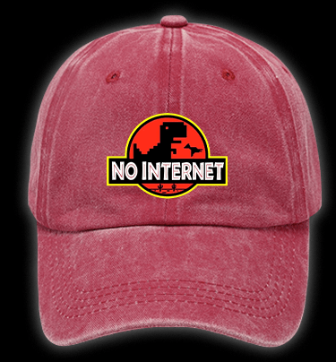 No Internet Monster Vintage Washed 100% Cotton Baseball Hat - TheDrunkShark