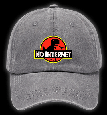 No Internet Monster Vintage Washed 100% Cotton Baseball Hat - TheDrunkShark