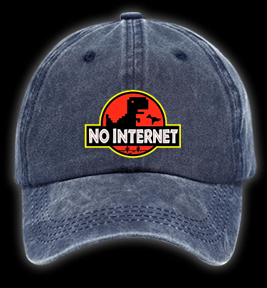 No Internet Monster Vintage Washed 100% Cotton Baseball Hat - TheDrunkShark