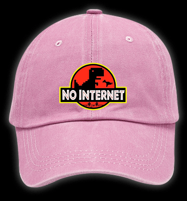 No Internet Monster Vintage Washed 100% Cotton Baseball Hat - TheDrunkShark