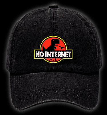No Internet Monster Vintage Washed 100% Cotton Baseball Hat - TheDrunkShark