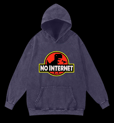 No Internet Monster Vintage Washed 100% Cotton Hoodie - TheDrunkShark