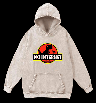 No Internet Monster Vintage Washed 100% Cotton Hoodie - TheDrunkShark