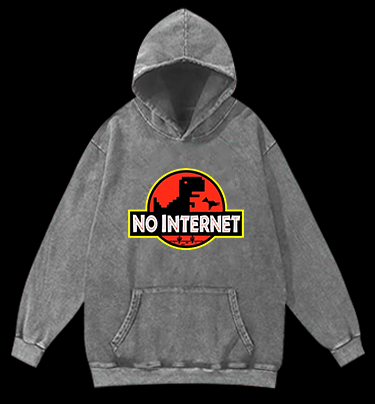 No Internet Monster Vintage Washed 100% Cotton Hoodie - TheDrunkShark