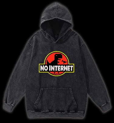 No Internet Monster Vintage Washed 100% Cotton Hoodie - TheDrunkShark