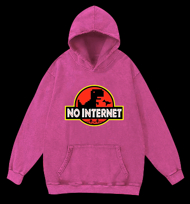 No Internet Monster Vintage Washed 100% Cotton Hoodie - TheDrunkShark