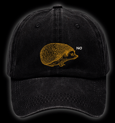 No Sharing Hedgehog Vintage Washed 100% Cotton Baseball Hat - TheDrunkShark
