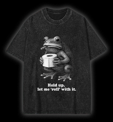  No Worries, Just Roll  Frog Vintage Washed 100% Cotton T-Shirt - TheDrunkShark