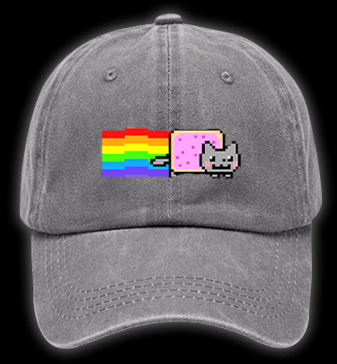 Nyan Cat Vintage Washed 100% Cotton Baseball Hat - TheDrunkShark