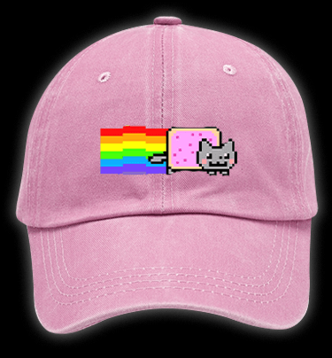 Nyan Cat Vintage Washed 100% Cotton Baseball Hat - TheDrunkShark
