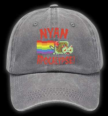 Nyan Cat Vintage Washed 100% Cotton Baseball Hat - TheDrunkShark