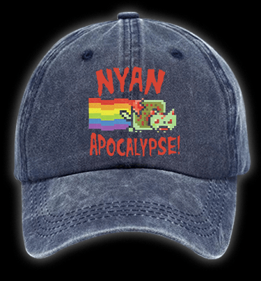 Nyan Cat Vintage Washed 100% Cotton Baseball Hat - TheDrunkShark
