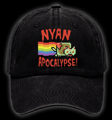 Nyan Cat Vintage Washed 100% Cotton Baseball Hat - TheDrunkShark