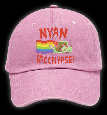 Nyan Cat Vintage Washed 100% Cotton Baseball Hat - TheDrunkShark
