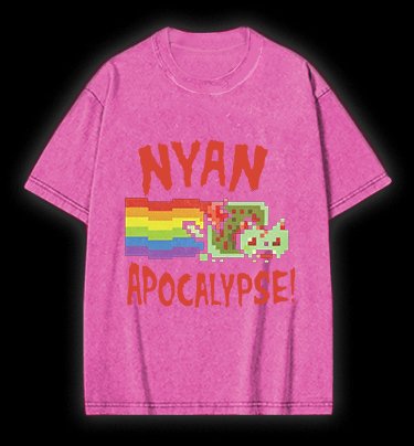 Nyan Cat Vintage Washed 100% Cotton T-Shirt - TheDrunkShark