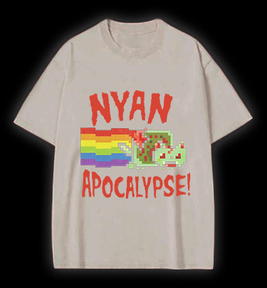 Nyan Cat Vintage Washed 100% Cotton T-Shirt - TheDrunkShark