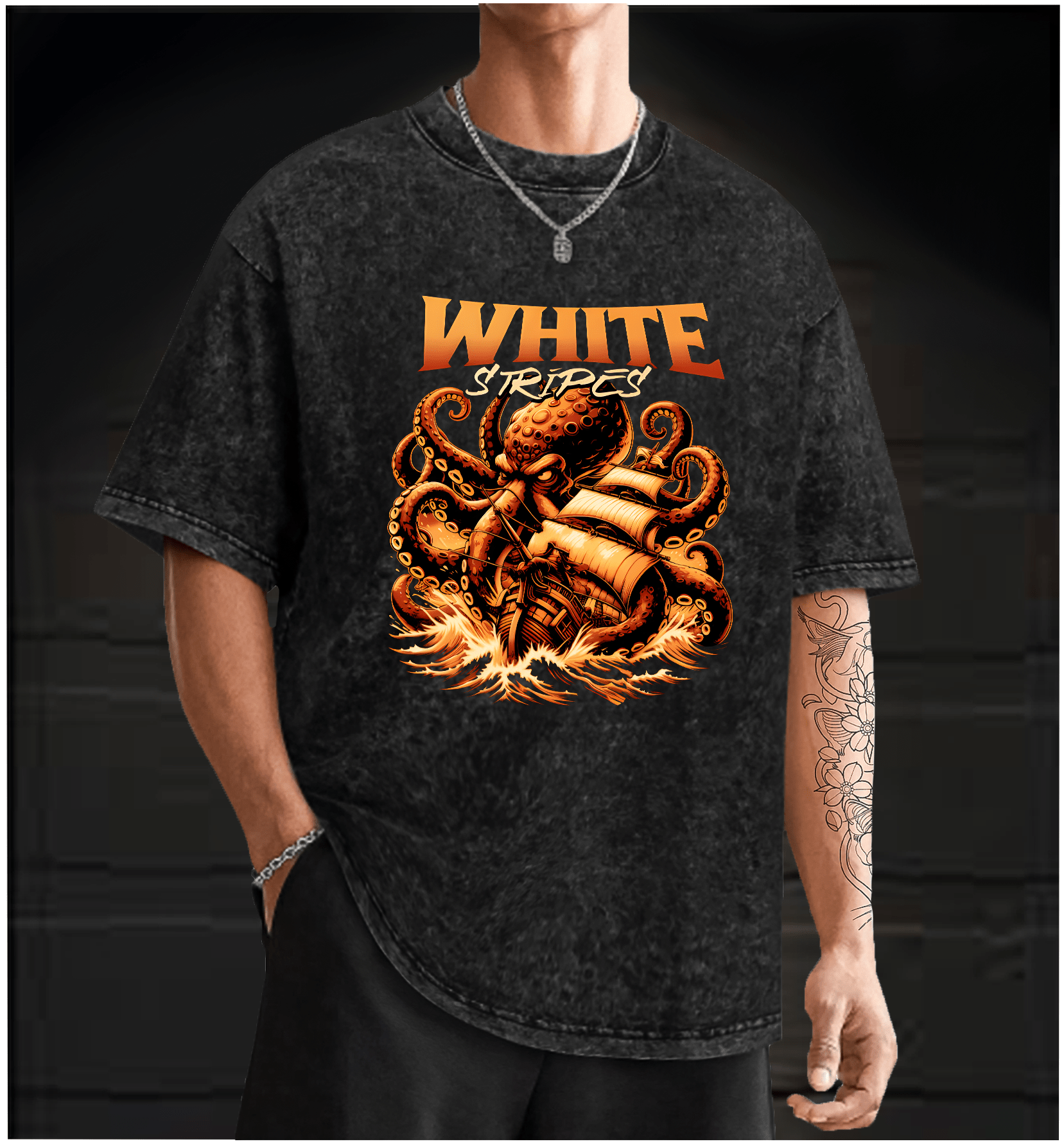 Octopus on Deck Vintage Washed 100% Cotton T-Shirt - TheDrunkShark