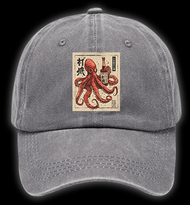 Octopus's Boozy Vibe Vintage Washed 100% Cotton Baseball Hat - TheDrunkShark