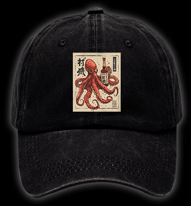 Octopus's Boozy Vibe Vintage Washed 100% Cotton Baseball Hat - TheDrunkShark