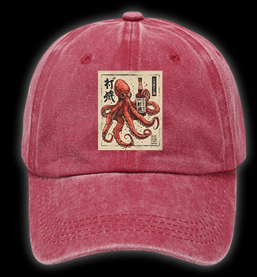 Octopus's Boozy Vibe Vintage Washed 100% Cotton Baseball Hat - TheDrunkShark