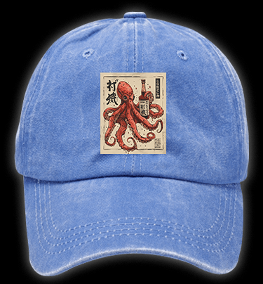 Octopus's Boozy Vibe Vintage Washed 100% Cotton Baseball Hat - TheDrunkShark