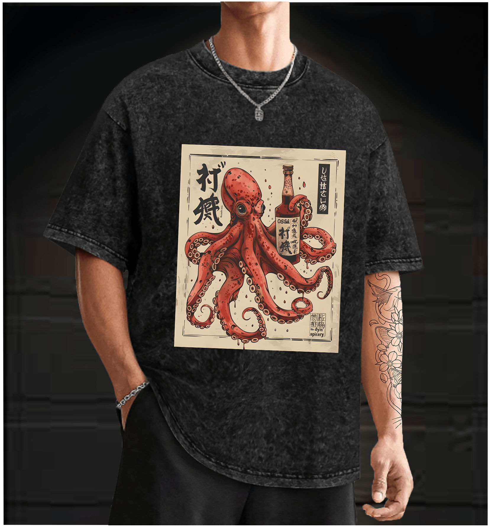Octopus's Boozy Vibe Vintage Washed 100% Cotton T-Shirt - TheDrunkShark