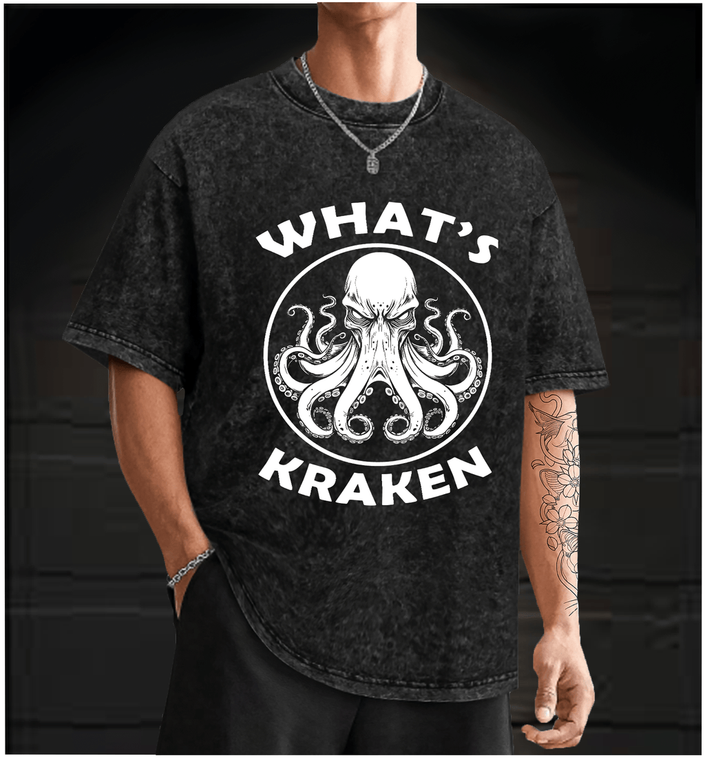 Octopus's Dark Gaze Vintage Washed 100% Cotton T-Shirt - TheDrunkShark