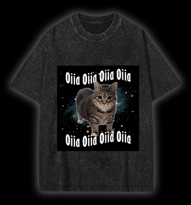  Oiia the Cat  Vintage Washed 100% Cotton T-Shirt - TheDrunkShark