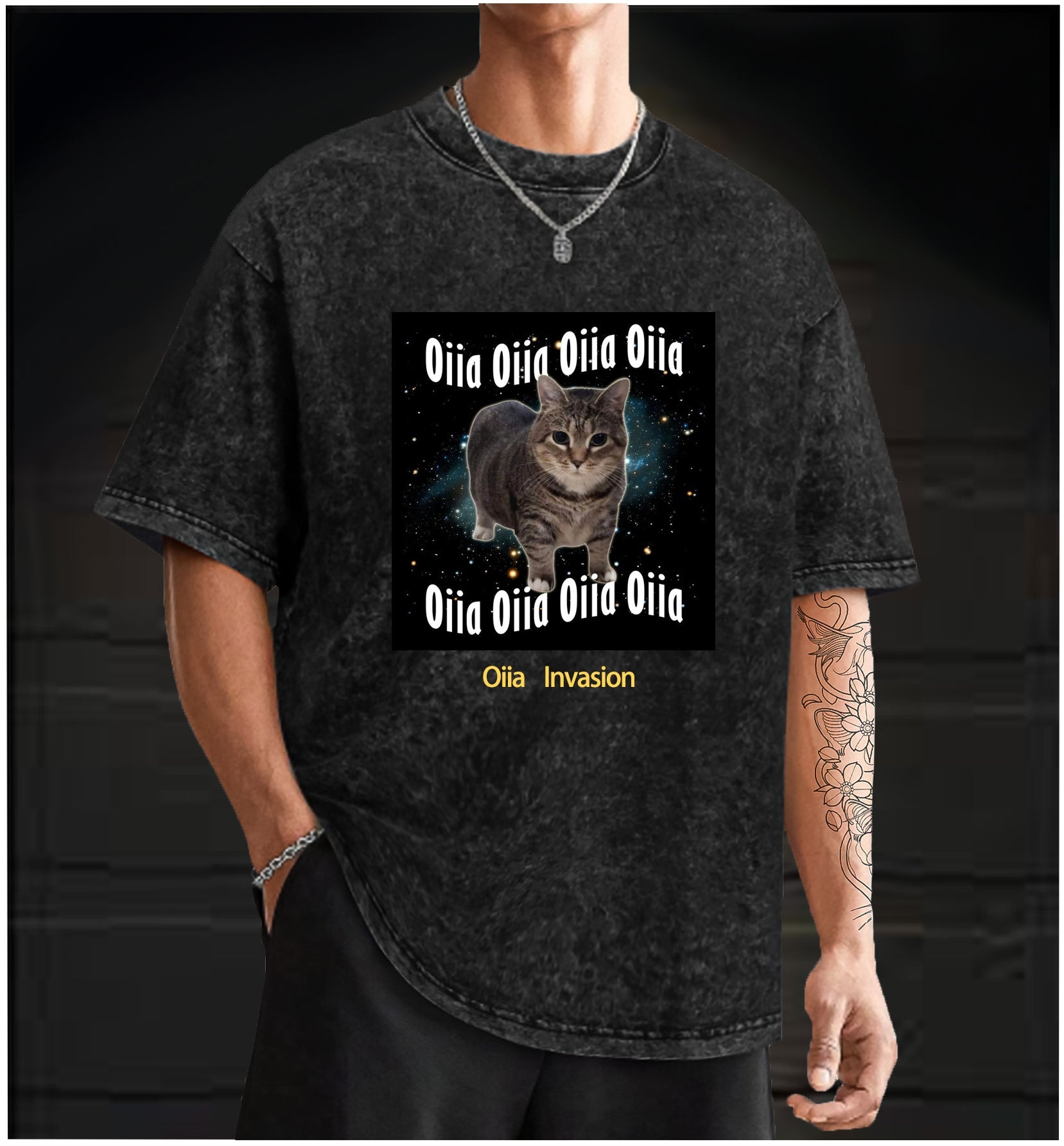  Oiia the Cat  Vintage Washed 100% Cotton T-Shirt - TheDrunkShark